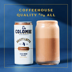 La Colombe Mocha Draft Latte pack-shot, convenient 12-pack for busy days.