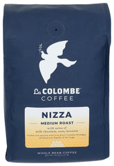 La Colombe Nizza medium roast whole beans in a 24 oz bag for home brewing.