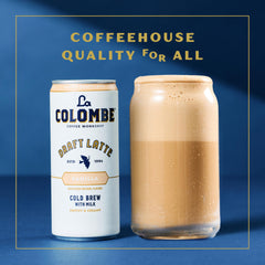 Pack of 12 La Colombe Vanilla Draft Latte cans for busy days