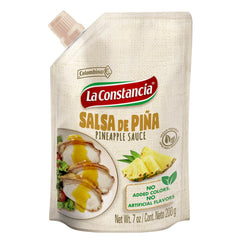La Constancia Pineapple Salsa bottle front showing natural fruit goodness for grilling