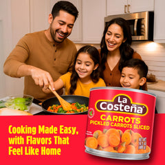 Close-up of La Costena can label highlighting authentic ingredients.