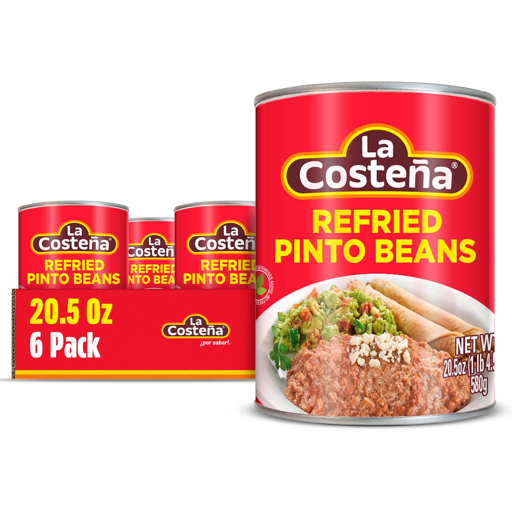 La Costeña refried pinto beans can for quick meals