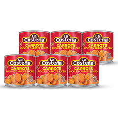 La Costeña sliced carrots in a bright jar, perfect for toppings.