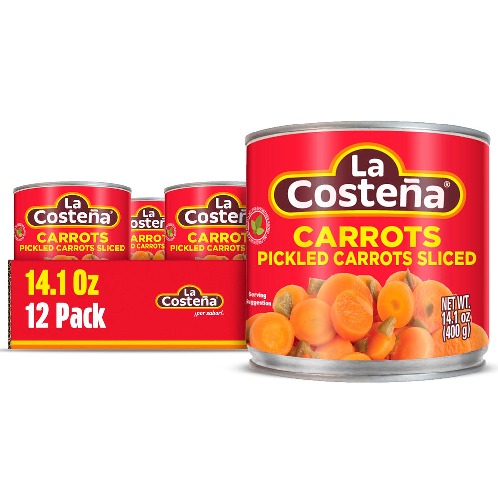 La Costena sliced carrots with jalapeños in a can for taco nights.