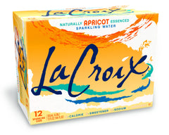 La Croix Apricot sparkling water can with zero calories and crisp flavor.