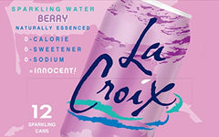 Pouring La Croix Berry into a glass showing lively fizz and berry aroma