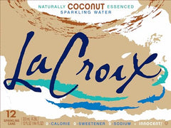 La Croix Coconut in a glass, ideal for casual refreshment.