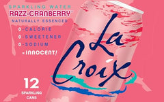La Croix Cran-Raspberry close-up of bubbles signaling crisp flavor.