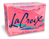 La Croix Cran-Raspberry can front view highlighting zero-calorie refreshment.