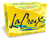 La Croix Lemon sparkling water bottle with bright citrus aroma and crisp bubbles