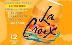 La Croix Tangerine 12-pack on ice, ready for gatherings.