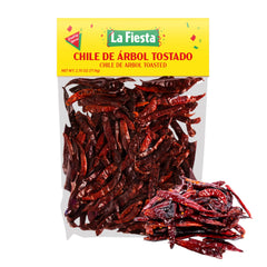 La Fiesta Toasted Arbol Whole Chile Pods in a bag for bold salsas.