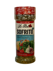 La Flor Sofrito Seco: dried onion-garlic-pepper blend ready to flavor soups.