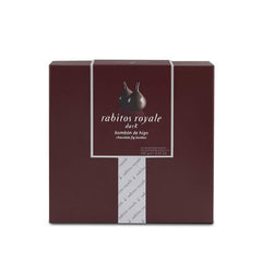 La Higuera Rabitos Royale fig bonbons in box, premium dessert for celebrations.