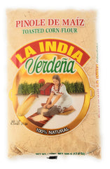 La India Verdena toasted corn pinole packaging ready for easy breakfast prep.