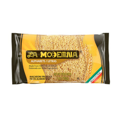 La Moderna Alphabet Letras Pasta in a bowl with playful shapes