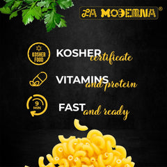 La Moderna elbow pasta boiling in 3 to 5 minutes for fast meals