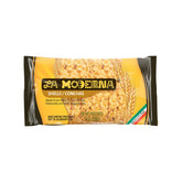 La Moderna shell pasta front view, traditional quality for family meals