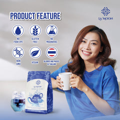 LA MOON TEA Blue Thai Tea mix with boba setup at home