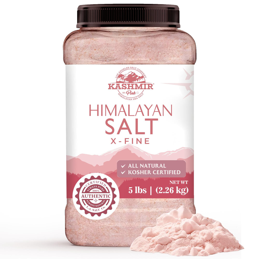 LA SALT CO Kashmir pink salt 5lbs jar front view for premium quality