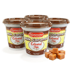 La Serenisima Dulce de Leche jar close-up showing creamy texture for desserts.