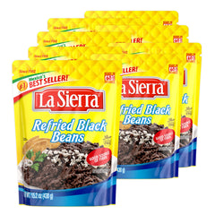 La Sierra refried black beans pouch front for convenient ready-to-use meals