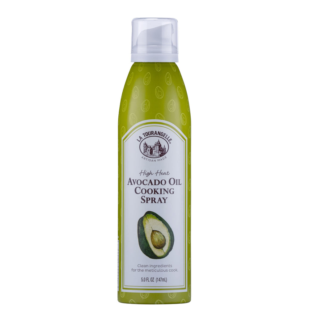 La Tourangelle Avocado Oil Spray bottle releasing a smooth mist for dressings.