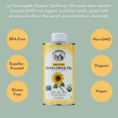 La Tourangelle High Oleic Sunflower Oil in a pan with sautéed vegetables.