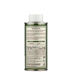 Organic early harvest oil label indicating polyphenol-rich content.