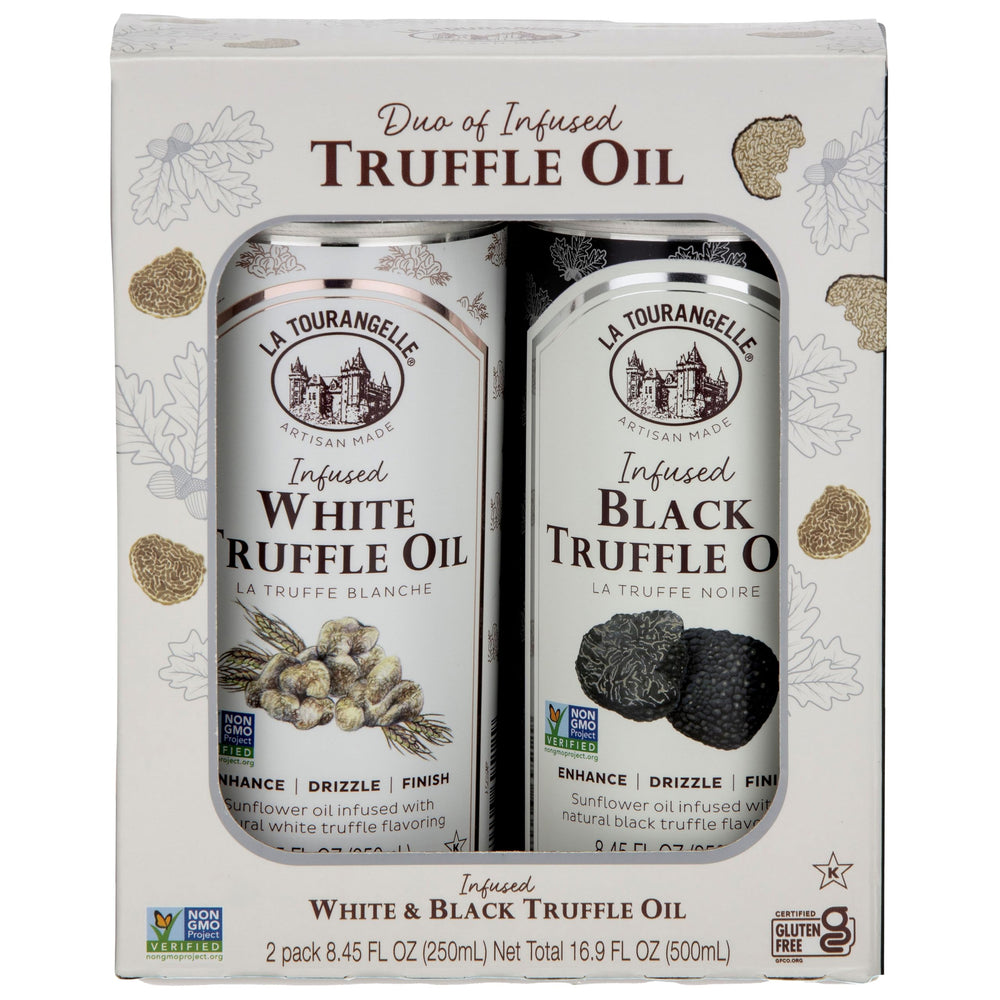 La Tourangelle White Truffle Oil bottle ready to drizzle over pasta for earthy aroma.