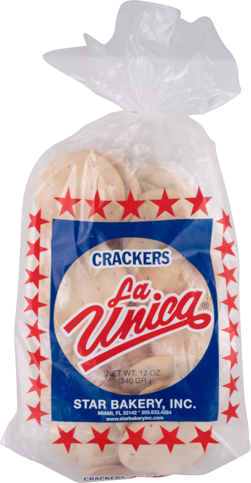 La Unica Regular Crackers Cuban style 12oz packaging, crisp and shareable.