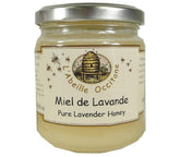 L'Abeille Occitane Lavender Honey jar with amber color and crystallized texture.
