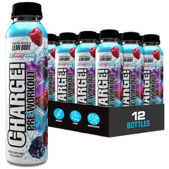 LABRADA Charge pre-workout bottle front, Tart Berry Candy flavor, for pre-workout energy