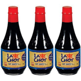 La Choy Soy Sauce 10 oz bottle, front view, ideal for stir-fries and rice