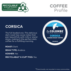 La Colombe Corsica dark roast pod brewing a rich cup