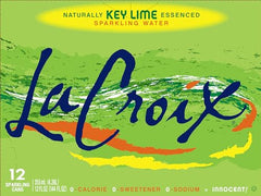 La Croix Key Lime bubbles closeup captures lively effervescence and citrus aroma.