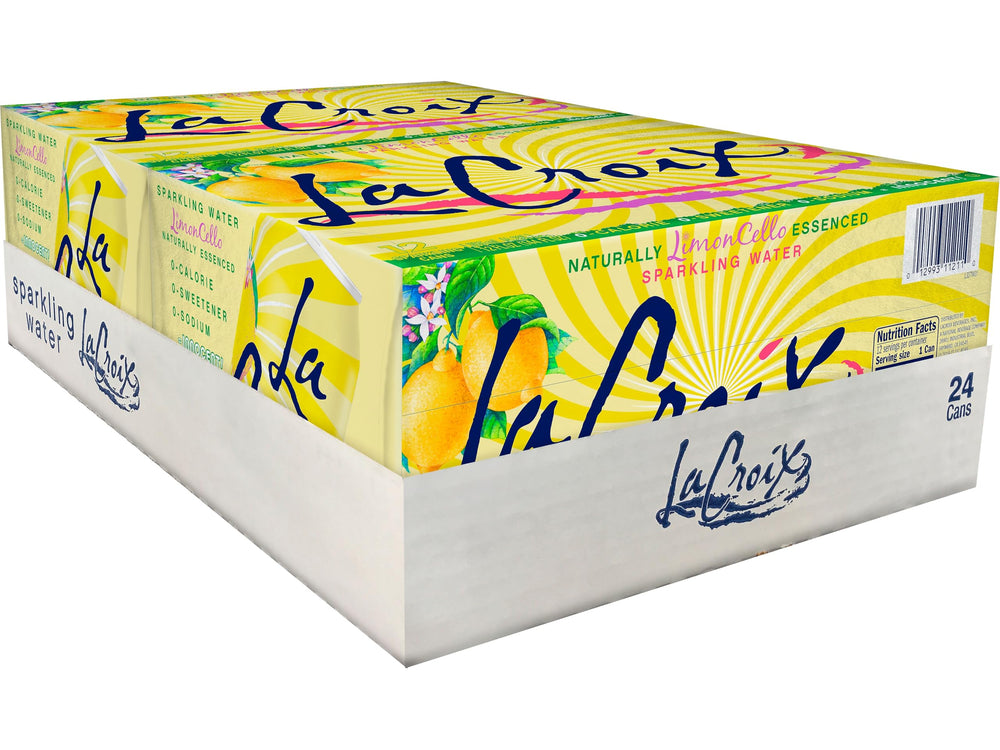 La Croix LimonCello 12 oz can for refreshing, zero-calorie hydration on the go.