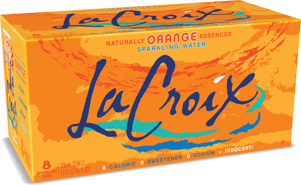 La Croix Orange sparkling water bottle with fresh citrus aroma for refreshing hydration