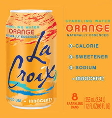 La Croix Orange pour into glass highlighting crisp aroma and refreshing fizz