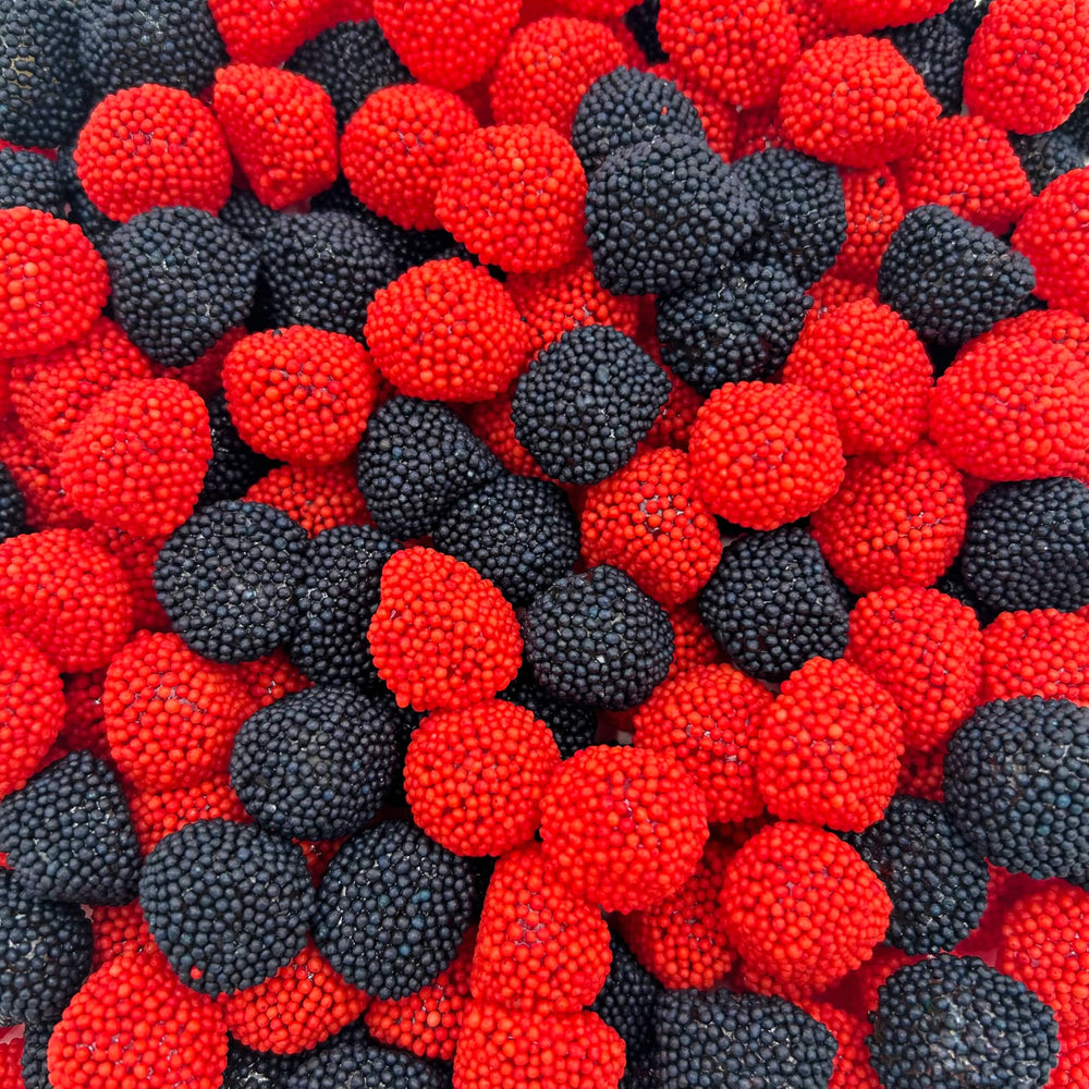 LAETAFOOD Berries Gummy Candy Bag showing red and black gummies for gifting.