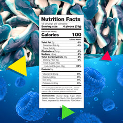 LAETAFOOD Blue Sharks gummy with marshmallow center for creamy texture