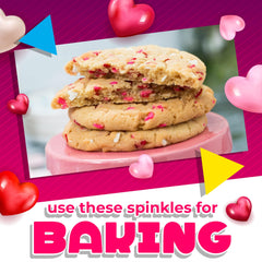 LAETAFOOD Heart Sprinkles used for cake borders and elegant decorations.
