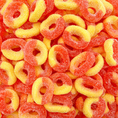 LAETAFOOD Peach Rings Candy 1lb bag suitable for party bowls and sharing