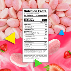 LAETAFOOD Puffy Strawberry Gummies close-up highlighting fluffy texture for dessert bars
