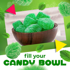 LAETAFOOD spearmint leaves candy in bowl, ideal party snack