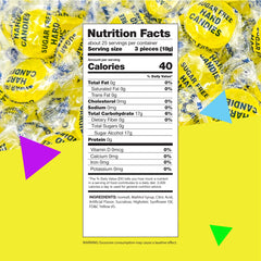 Closeup of LAETAFOOD sugar-free lemon candy highlighting tangy citrus flavor