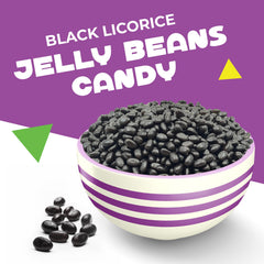 Wedding favors featuring LAETAFOOD black licorice jelly beans create cohesive color themes