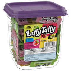 Laffy Taffy assorted flavors in a 145-piece jar, ideal for sharing.