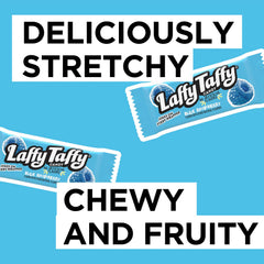 Party-ready treat with jokes on wrappers and blue raspberry taste