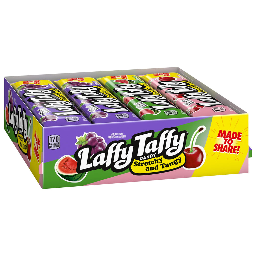 Laffy Taffy grape stretchy bar for on-the-go snacking.